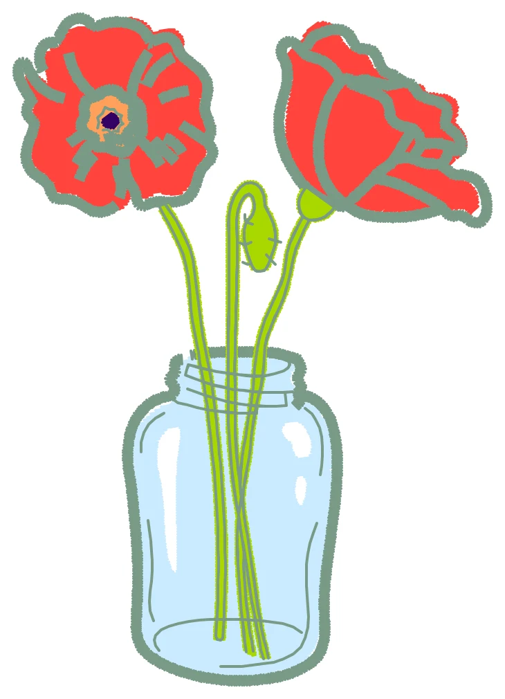 Mason jar with flowers nakış modeli