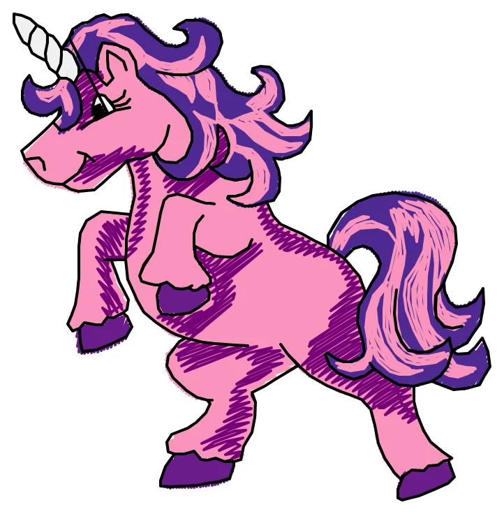 Koşan Pembe Unicorn nakış modeli