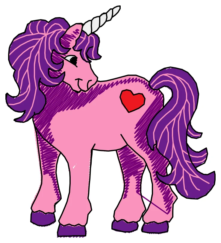 Kalpli Pembe Unicorn nakış modeli