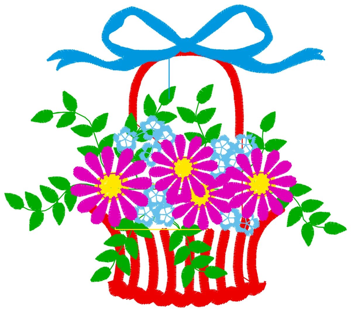 Çiçekli Vazo nakış modeli