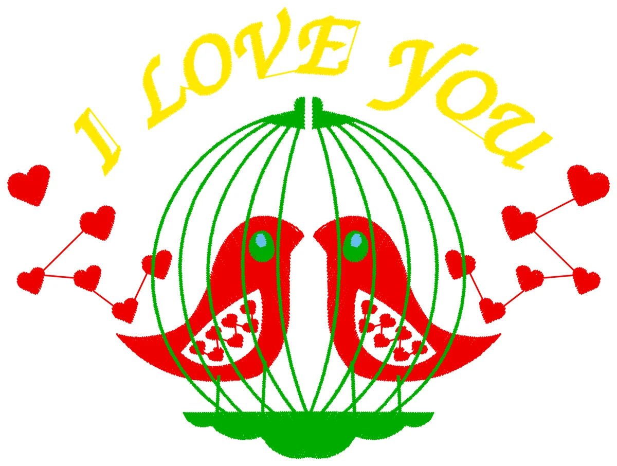 I Love You nakış modeli